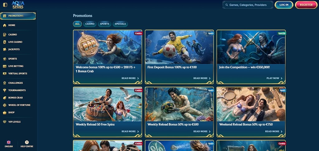 AquaSpins Casino Promotions