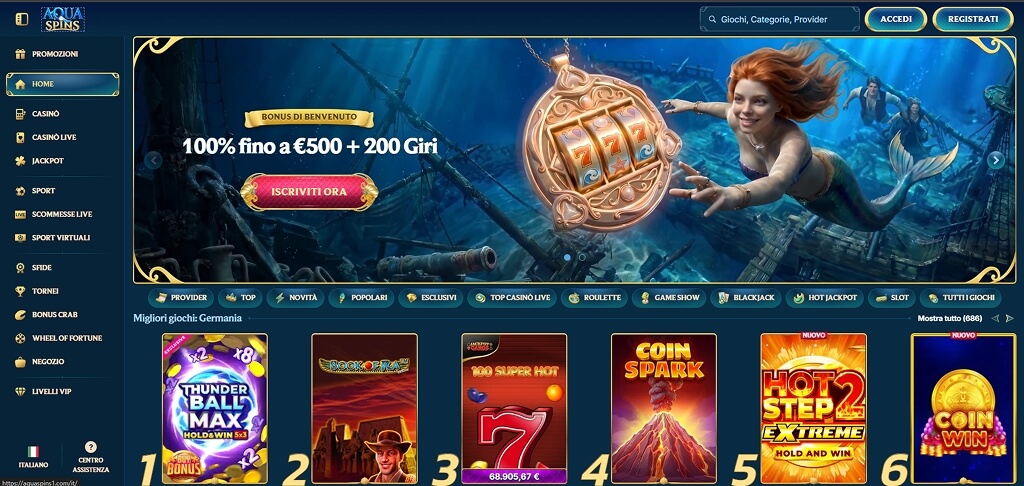 Atrio del Casinò AquaSpins
