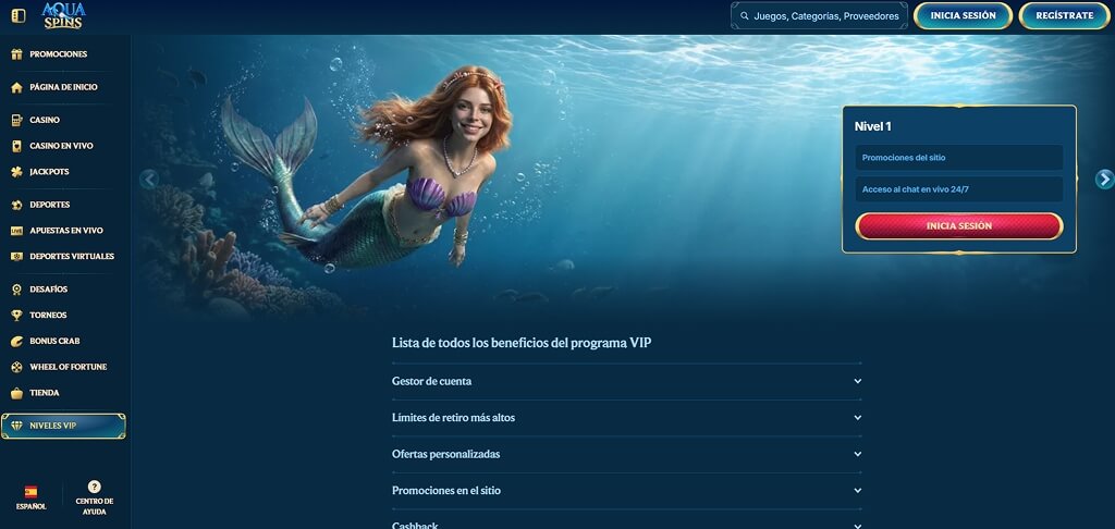 Club VIP de AquaSpins Casino