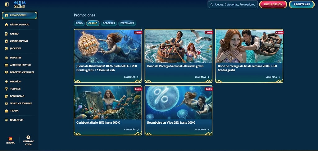 Promociones de AquaSpins Casino