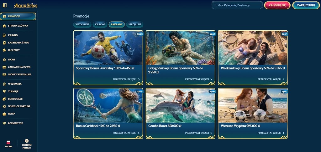 Promocje kasyna AquaSpins
