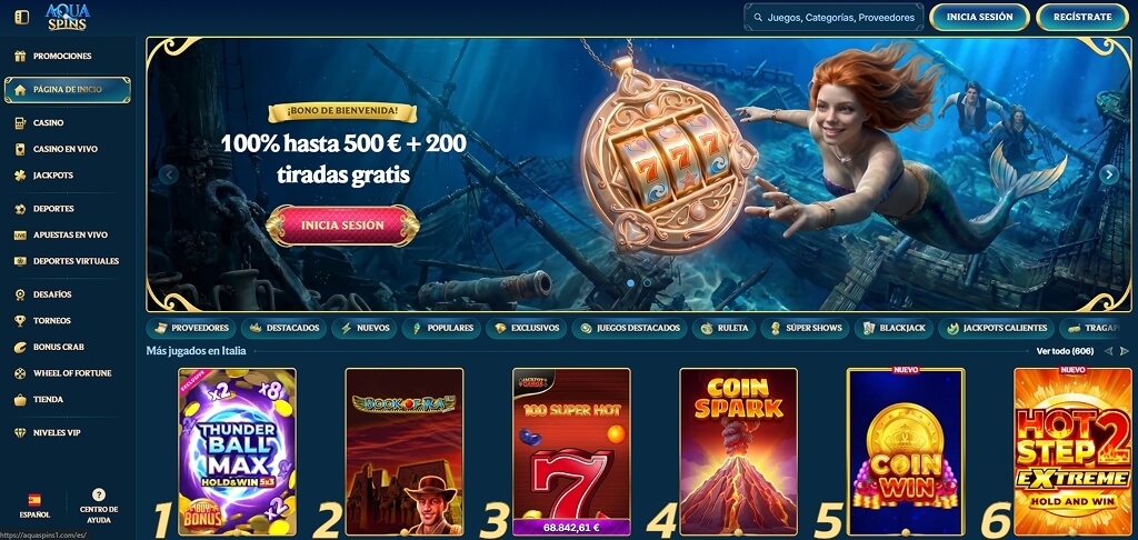 Vestíbulo del Casino AquaSpins